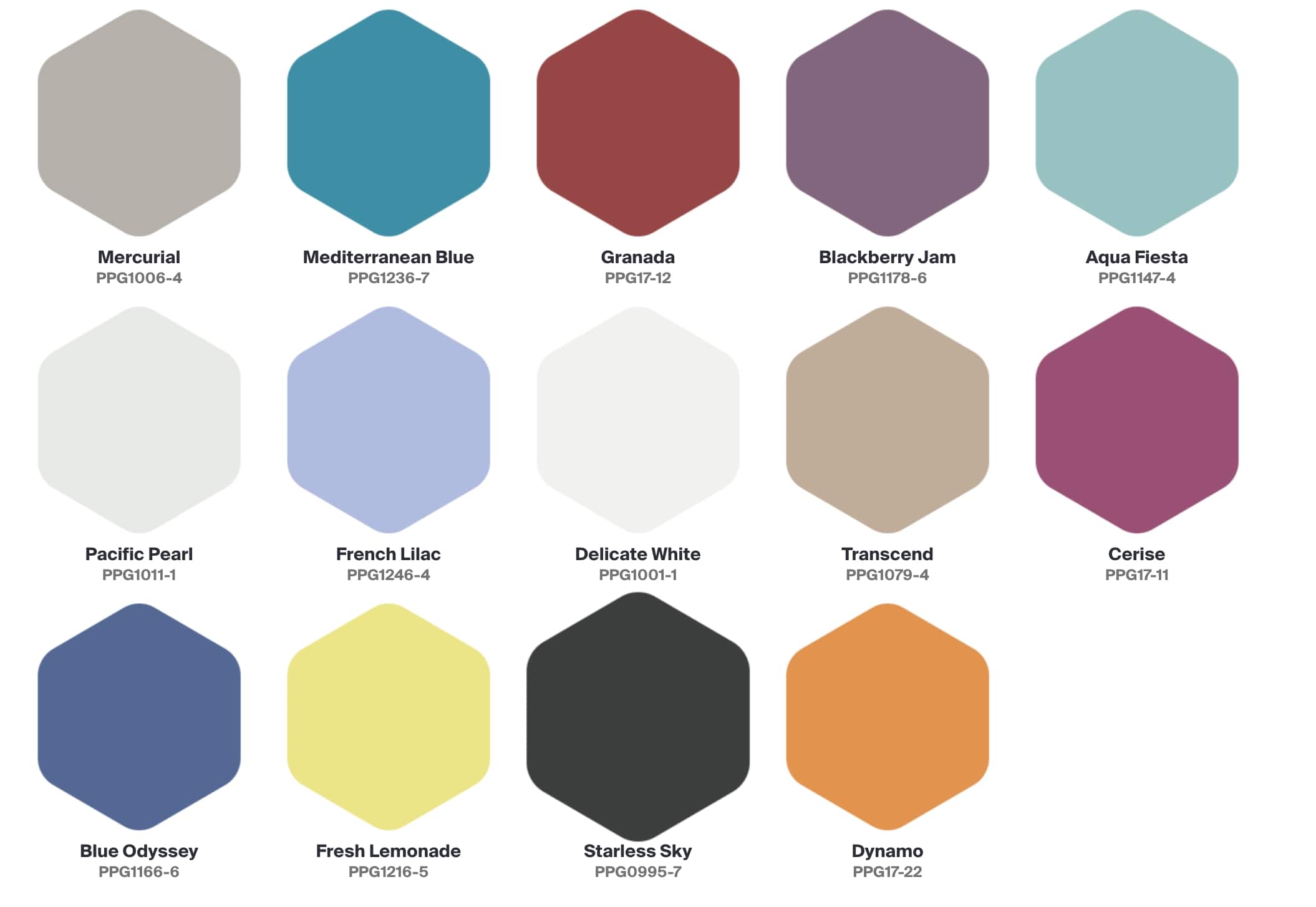 PPG Be Wile color palette